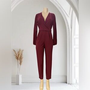 Hutch Elegant Burgundy Long Sleeve Jumpsuit Size 4